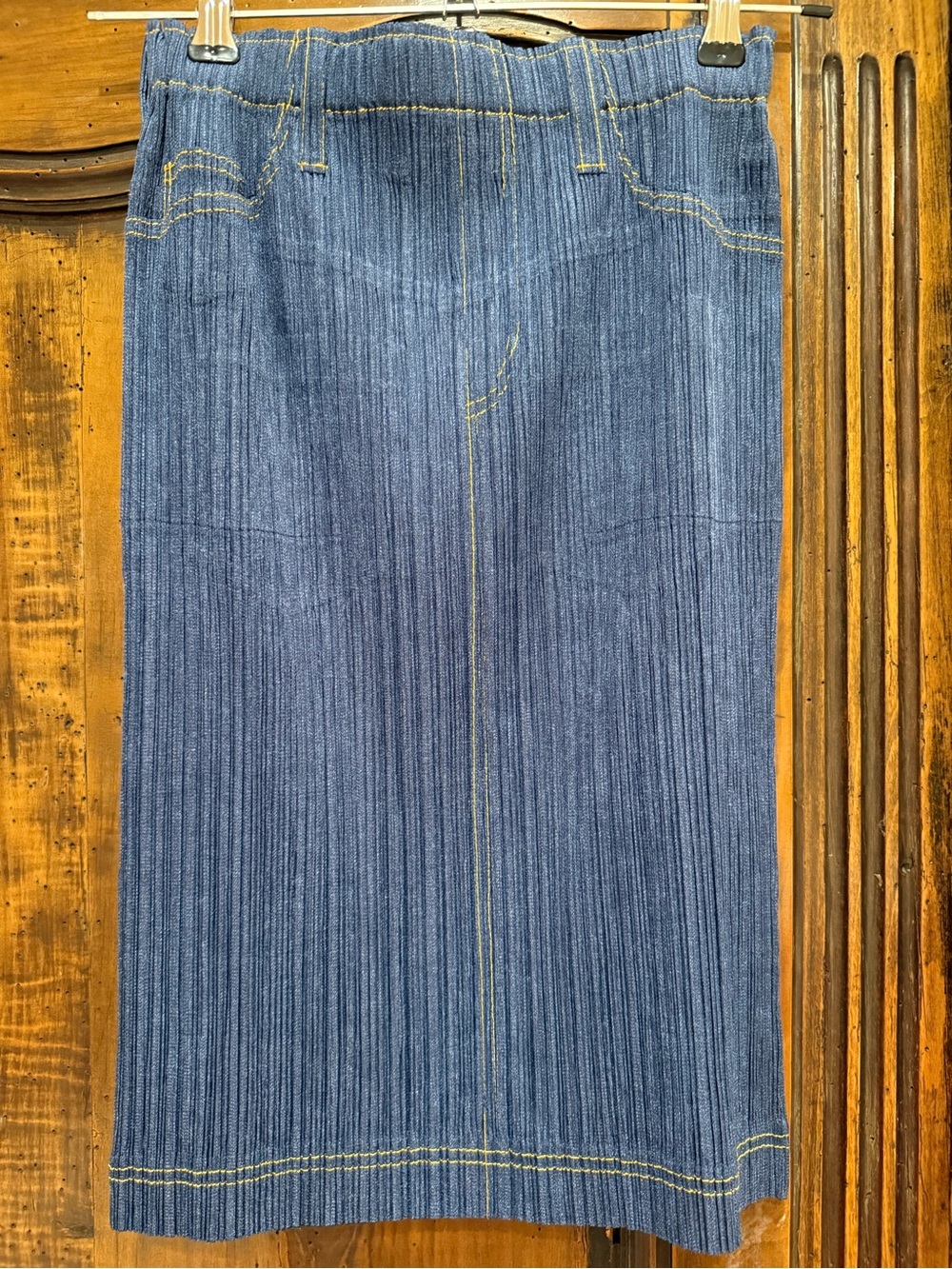 Rare Issey Miyake Pleats Please Denim Transfer Skirt size S (OSFM)